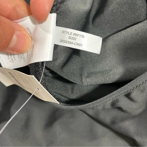 New J Crew Bow One Shoulder One Piece Swimsuit Black Size 22 - Picture 8 of 8